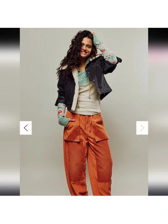 Free People We the Free Cherry Cola Swit Cuff Thermal with Hood - Picture 4 of 10